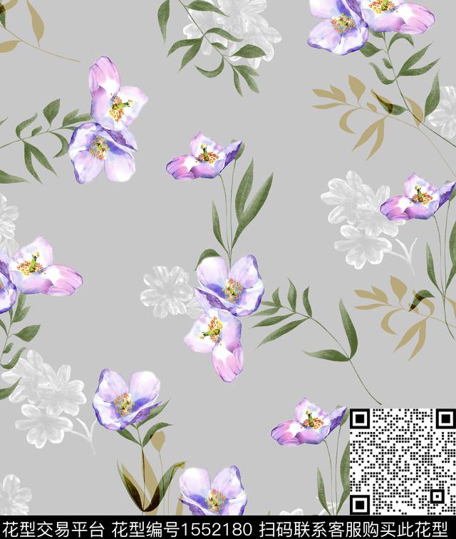 女装花卉连衣裙数码印花华亿平台下载（图片编号: 1552180） - 瓦栏（Walan）