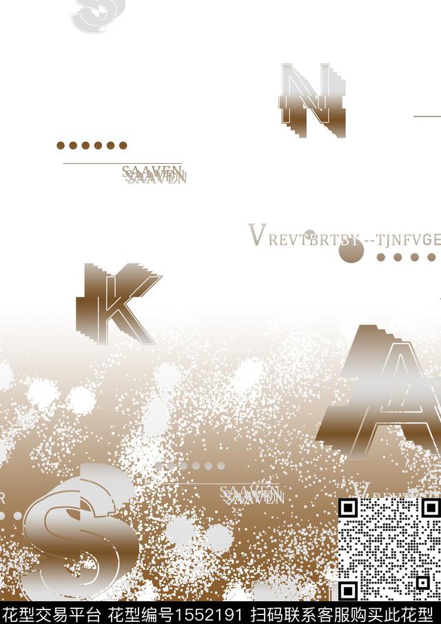 字母几何抽象男装数码印花华亿平台下载（图片编号: 1552191） - 瓦栏（Walan）