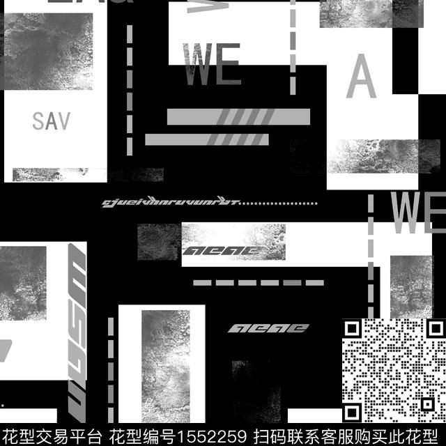 几何抽象男装男装数码印花华亿平台下载（图片编号: 1552259） - 瓦栏（Walan）