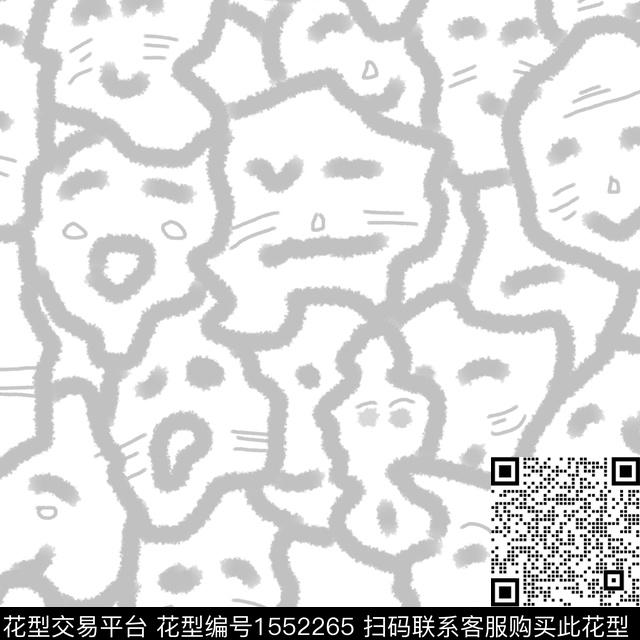 脸笑脸抽象数码印花华亿平台下载（图片编号: 1552265） - 瓦栏（Walan）