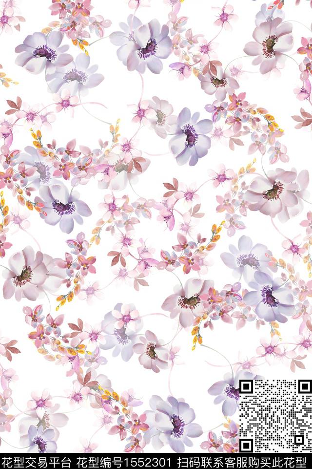 小碎花花卉春夏华亿平台数码印花华亿平台下载（图片编号: 1552301） - 瓦栏（Walan）