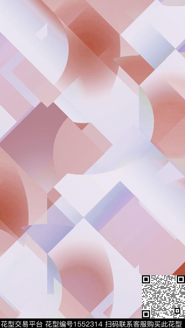 几何拼接叠加数码印花华亿平台下载（图片编号: 1552314） - 瓦栏（Walan）
