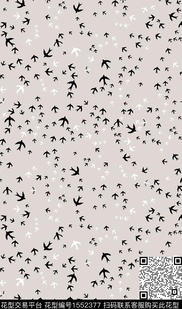 燕子趣味小碎花传统印花华亿平台下载（图片编号: 1552377） - 瓦栏（Walan）