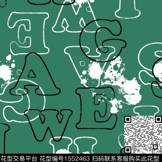 字母趣味男装数码印花华亿平台下载（图片编号: 1552463） - 瓦栏（Walan）