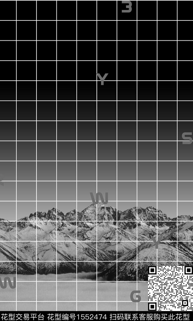 定位花雪山男装数码印花华亿平台下载（图片编号: 1552474） - 瓦栏（Walan）