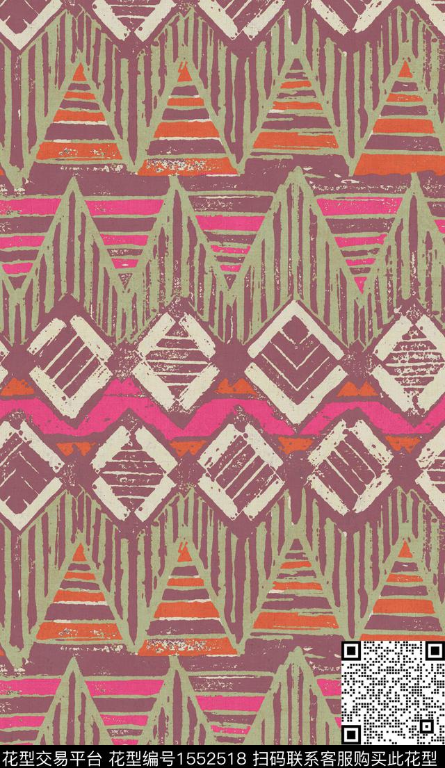 民族风几何定位传统印花华亿平台下载（图片编号: 1552518） - 瓦栏（Walan）