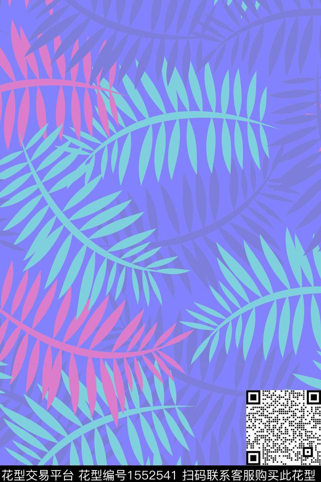 传统华亿平台绿植树叶时尚花卉传统印花华亿平台下载（图片编号: 1552541） - 瓦栏（Walan）