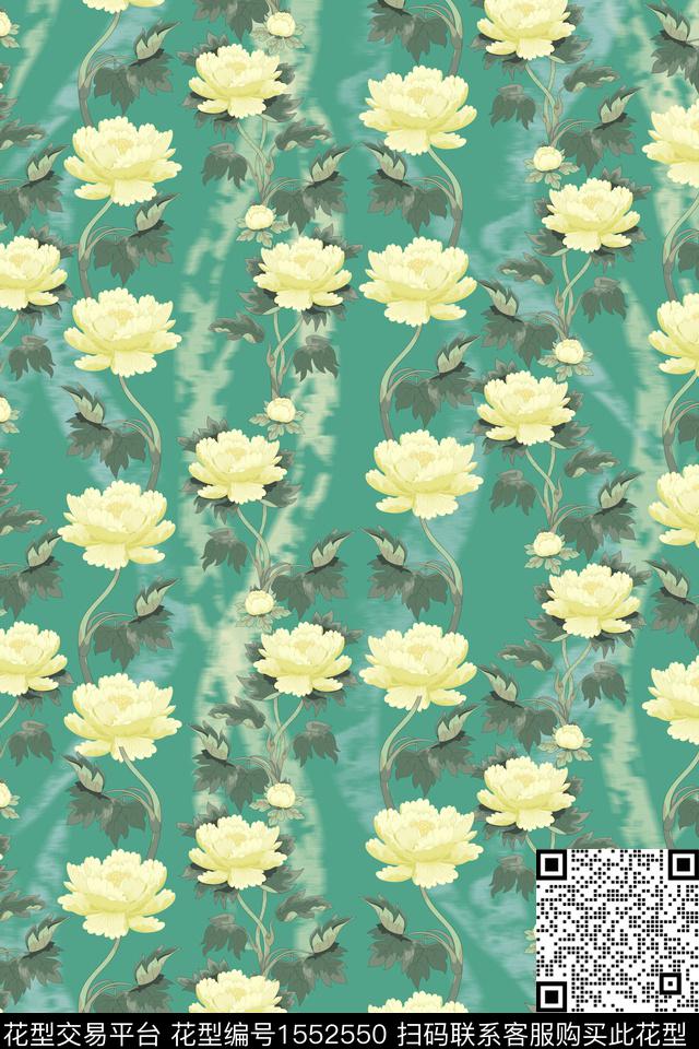 清爽花卉连衣裙数码印花华亿平台下载（图片编号: 1552550） - 瓦栏（Walan）