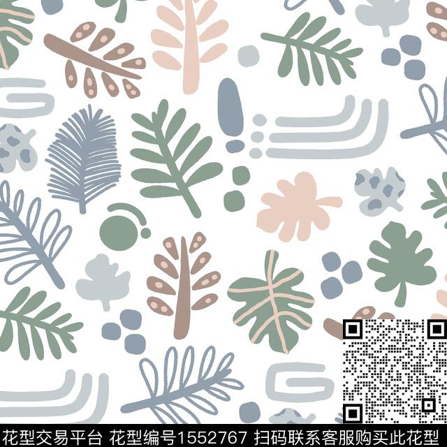 小碎花绿植树叶素雅传统印花华亿平台下载（图片编号: 1552767） - 瓦栏（Walan）