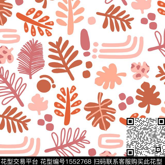 小碎花绿植树叶素雅传统印花华亿平台下载（图片编号: 1552768） - 瓦栏（Walan）