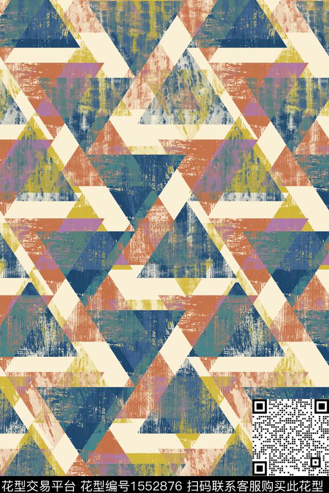 三角形肌理几何数码印花华亿平台下载（图片编号: 1552876） - 瓦栏（Walan）
