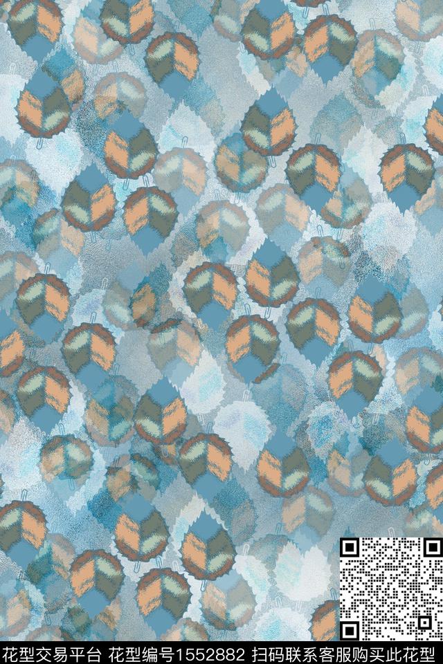 叶子肌理小碎花数码印花华亿平台下载（图片编号: 1552882） - 瓦栏（Walan）