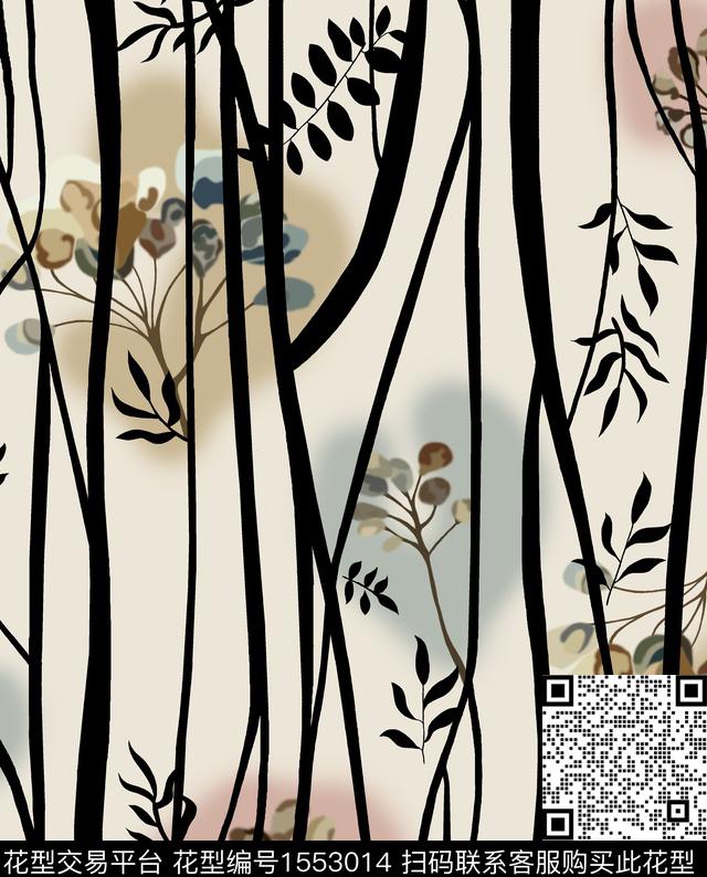 花卉连衣裙条纹数码印花华亿平台下载（图片编号: 1553014） - 瓦栏（Walan）