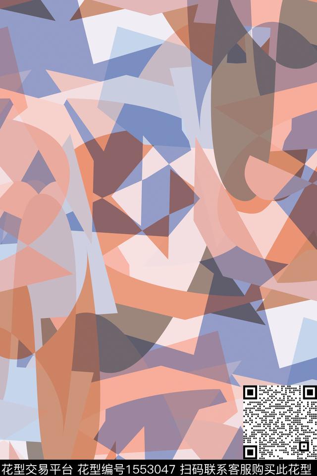 几何休闲抽象男装传统印花华亿平台下载（图片编号: 1553047） - 瓦栏（Walan）