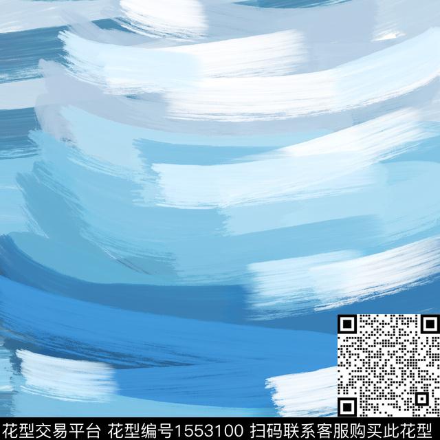 笔触抽象涂鸦数码印花华亿平台下载（图片编号: 1553100） - 瓦栏（Walan）