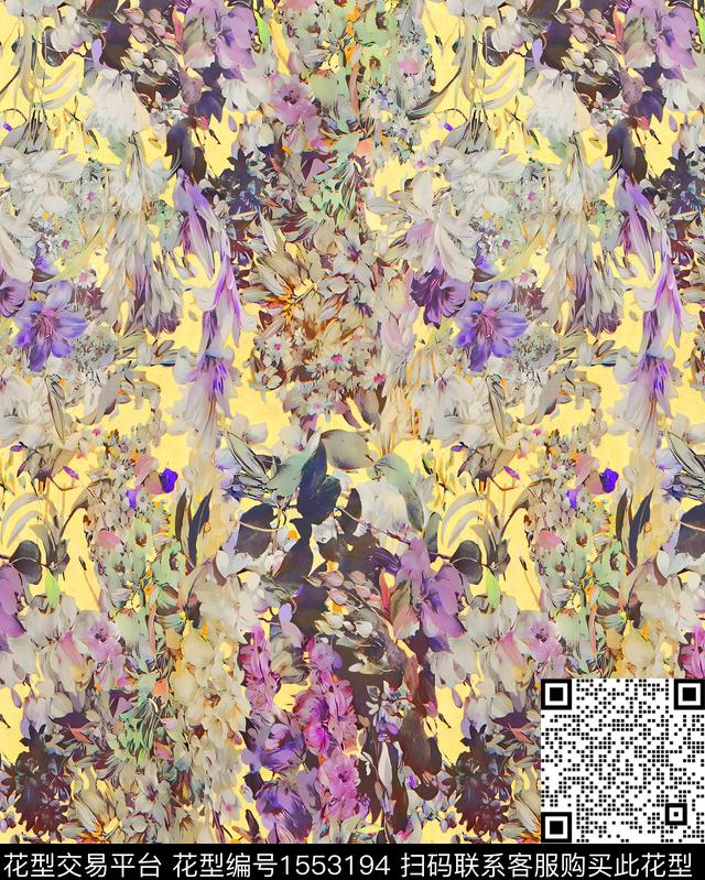 时尚真丝小碎花数码印花华亿平台下载（图片编号: 1553194） - 瓦栏（Walan）