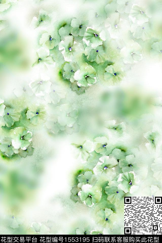 时尚真丝小碎花数码印花华亿平台下载（图片编号: 1553195） - 瓦栏（Walan）