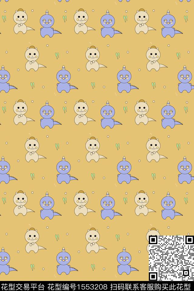 动物卡通恐龙数码印花华亿平台下载（图片编号: 1553208） - 瓦栏（Walan）