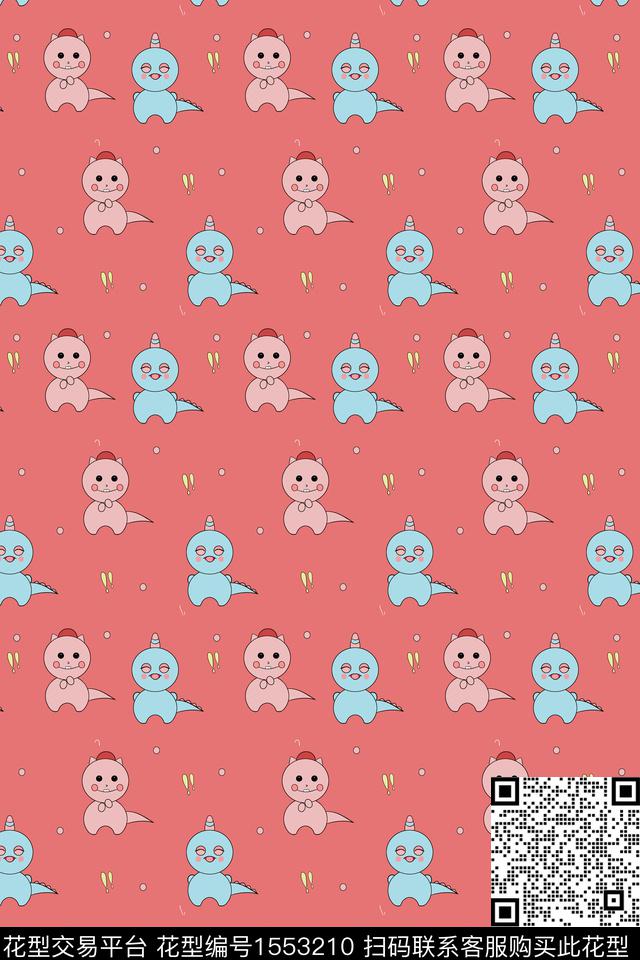 动物卡通恐龙数码印花华亿平台下载（图片编号: 1553210） - 瓦栏（Walan）