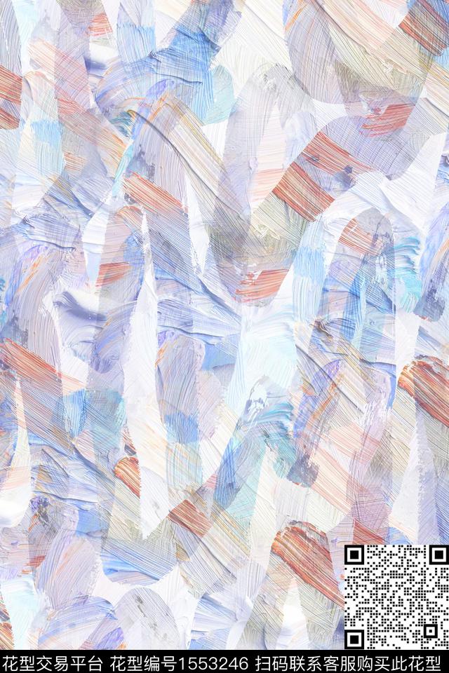 抽象肌理条纹数码印花华亿平台下载（图片编号: 1553246） - 瓦栏（Walan）