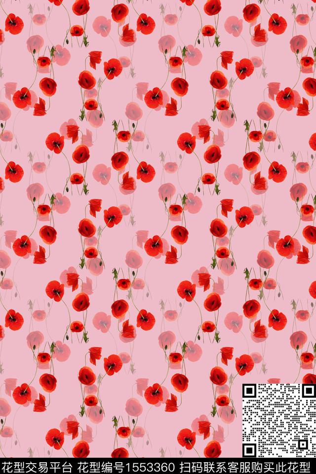 时尚花卉小碎花数码印花华亿平台下载（图片编号: 1553360） - 瓦栏（Walan）