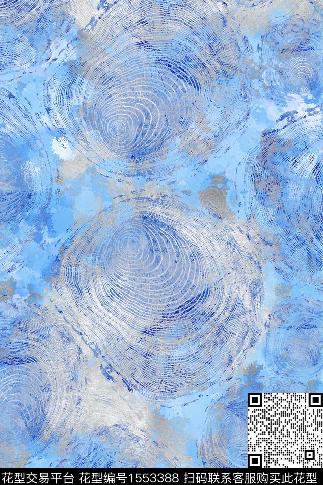 抽象肌理年轮数码印花华亿平台下载（图片编号: 1553388） - 瓦栏（Walan）