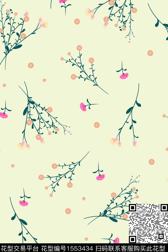 定位花女装花卉数码印花华亿平台下载（图片编号: 1553434） - 瓦栏（Walan）