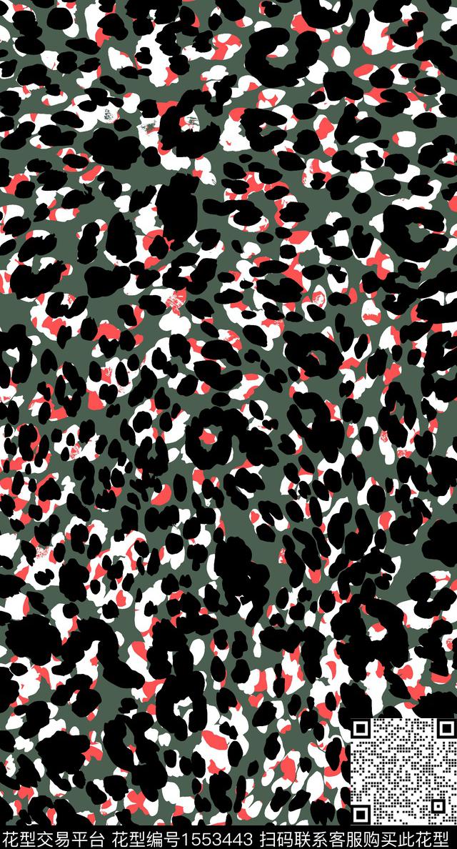 时尚抽象豹纹传统印花华亿平台下载（图片编号: 1553443） - 瓦栏（Walan）
