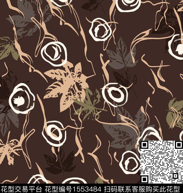 女装连衣裙绿植树叶数码印花华亿平台下载（图片编号: 1553484） - 瓦栏（Walan）