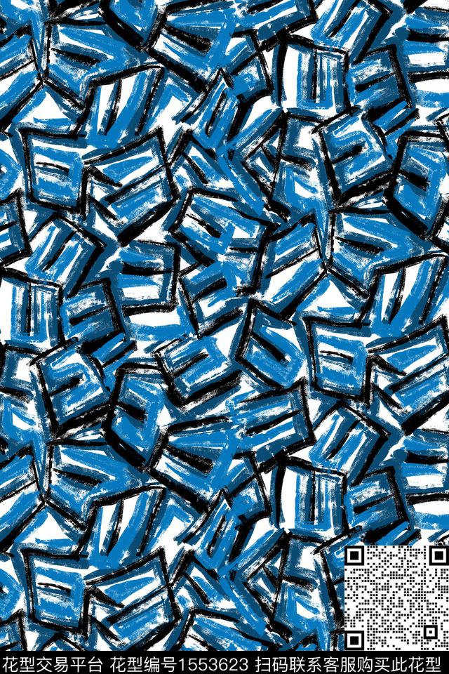 肌理涂鸦笔触数码印花华亿平台下载（图片编号: 1553623） - 瓦栏（Walan）