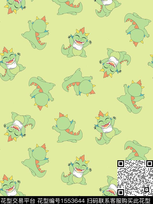 恐龙卡通童装传统印花华亿平台下载（图片编号: 1553644） - 瓦栏（Walan）