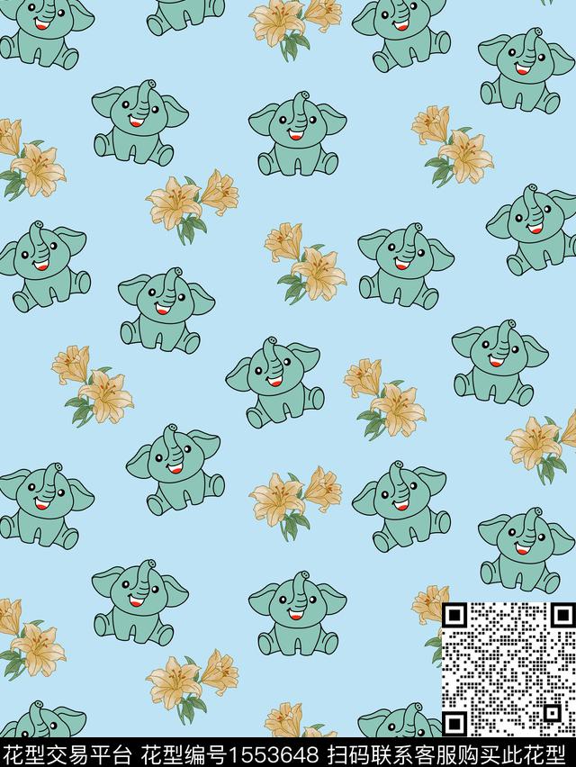 动物可爱小象传统印花华亿平台下载（图片编号: 1553648） - 瓦栏（Walan）