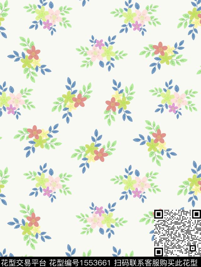 小清新清爽小碎花数码印花华亿平台下载（图片编号: 1553661） - 瓦栏（Walan）