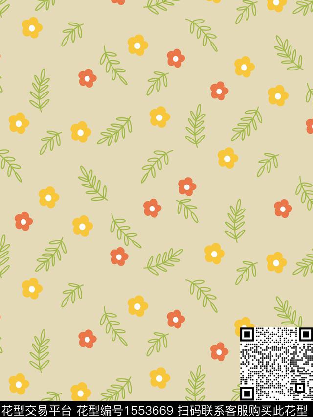 小清新清爽小碎花传统印花华亿平台下载（图片编号: 1553669） - 瓦栏（Walan）