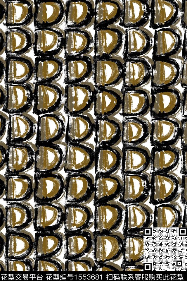 笔触格子字母数码印花华亿平台下载（图片编号: 1553681） - 瓦栏（Walan）
