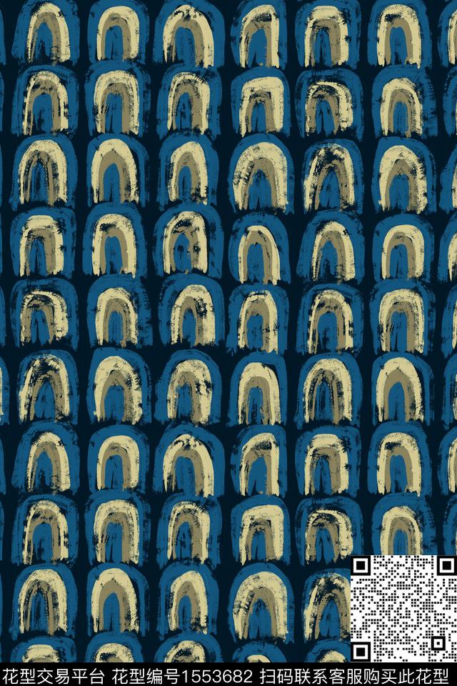 涂鸦笔触格子数码印花华亿平台下载（图片编号: 1553682） - 瓦栏（Walan）