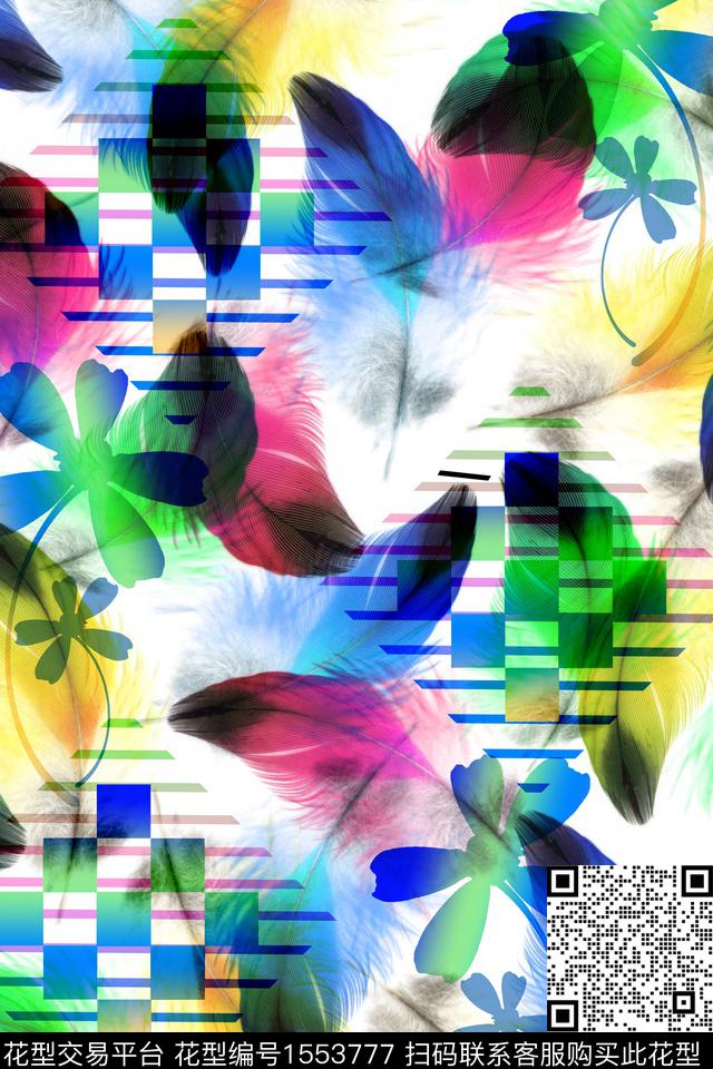 花卉几何数码华亿平台数码印花华亿平台下载（图片编号: 1553777） - 瓦栏（Walan）