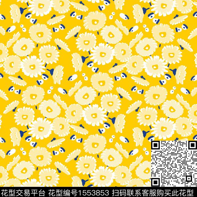 小碎花小雏菊2024春夏传统印花华亿平台下载（图片编号: 1553853） - 瓦栏（Walan）