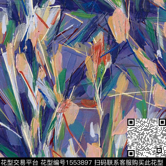 油画华亿平台抽象数码印花华亿平台下载（图片编号: 1553897） - 瓦栏（Walan）