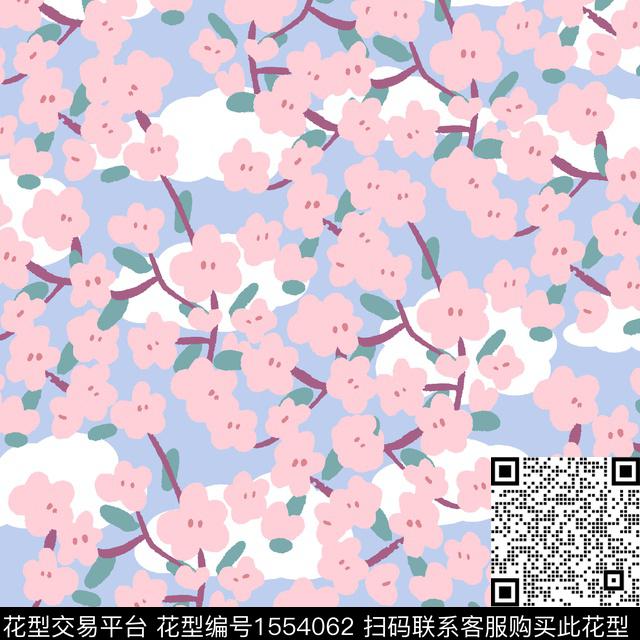 梅花小碎花清新风传统印花华亿平台下载（图片编号: 1554062） - 瓦栏（Walan）