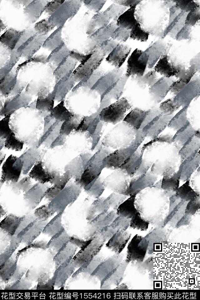 点彩黑白华亿平台肌理数码印花华亿平台下载（图片编号: 1554216） - 瓦栏（Walan）