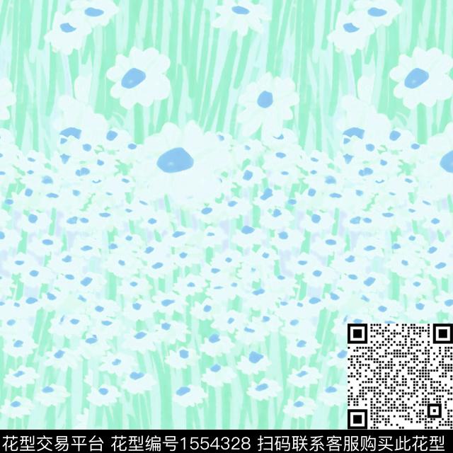 绿色系2024春夏花卉数码印花华亿平台下载（图片编号: 1554328） - 瓦栏（Walan）