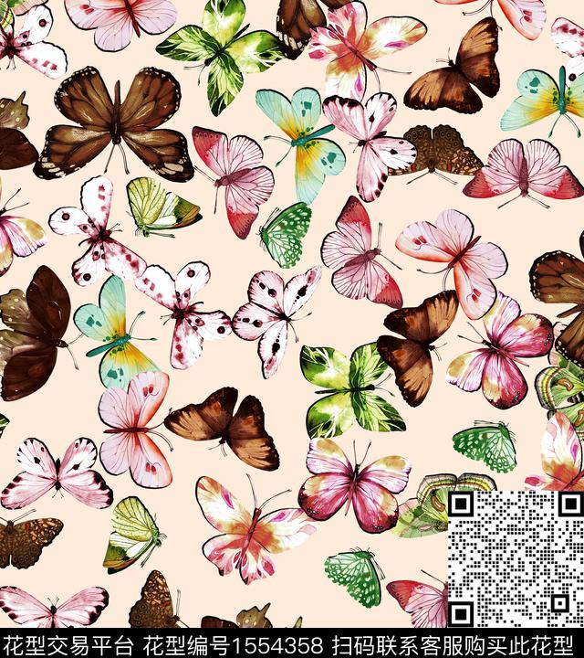 蝴蝶数码印花华亿平台下载（图片编号: 1554358） - 瓦栏（Walan）