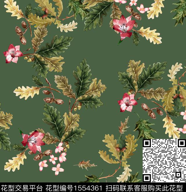 手绘花卉小碎花蝴蝶数码印花华亿平台下载（图片编号: 1554361） - 瓦栏（Walan）