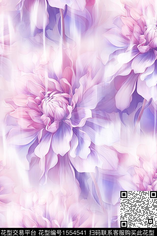 花卉大花纹理数码印花华亿平台下载（图片编号: 1554541） - 瓦栏（Walan）