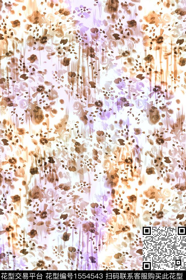 抽象肌理水彩数码印花华亿平台下载（图片编号: 1554543） - 瓦栏（Walan）