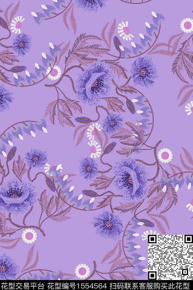 大牌风复古民族风数码印花华亿平台下载（图片编号: 1554564） - 瓦栏（Walan）