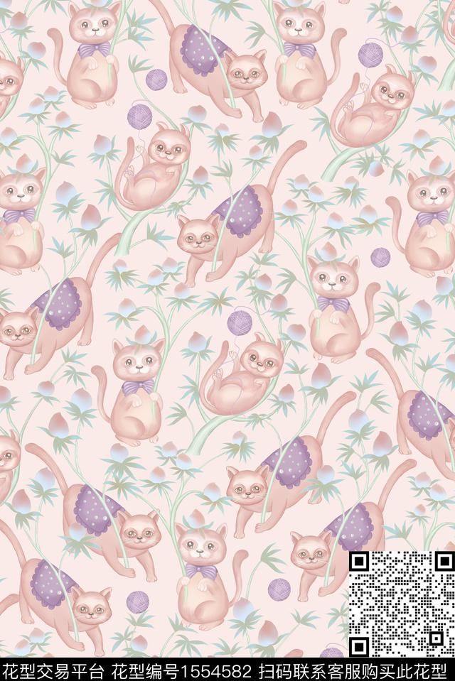 趣味猫数码印花华亿平台下载（图片编号: 1554582） - 瓦栏（Walan）