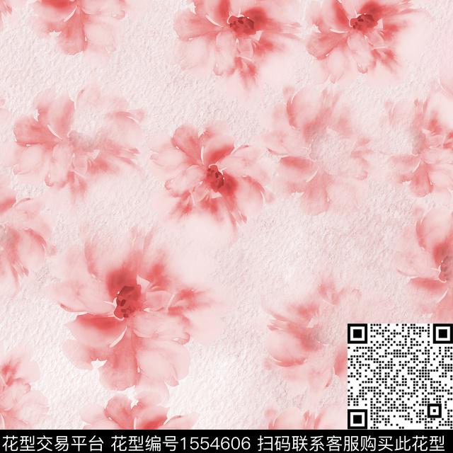 水彩花卉数码印花华亿平台下载（图片编号: 1554606） - 瓦栏（Walan）