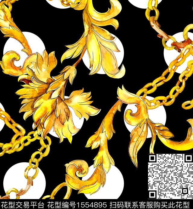 波普链条古典纹样数码印花华亿平台下载（图片编号: 1554895） - 瓦栏（Walan）